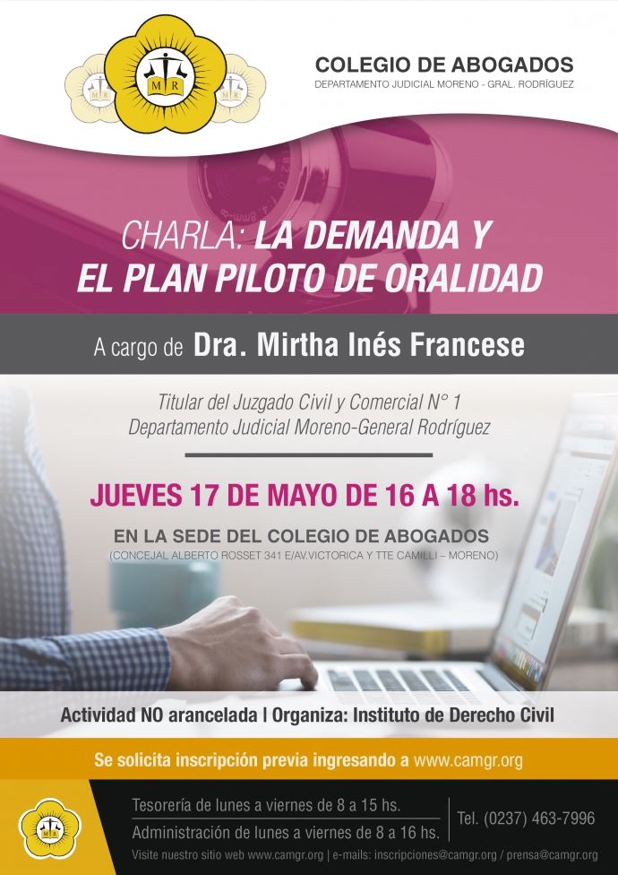 CHARLA LA DEMANDA Y EL PLAN PILOTO DE ORALIDAD